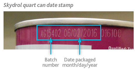 Turbo oil embossed date stamp
