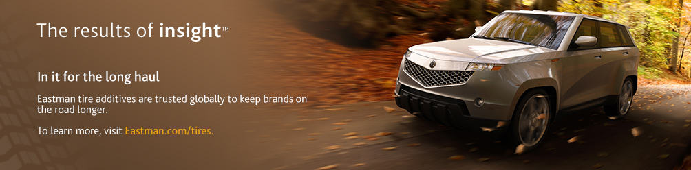 Eastman tire additives are trusted globally to keep brands on the road longer.