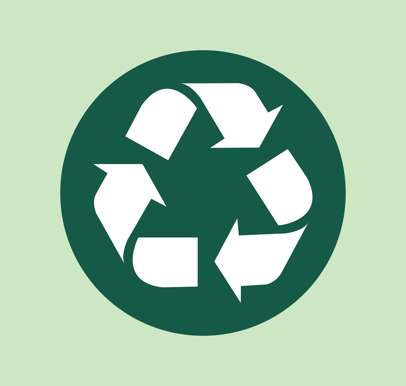 Recycling chasing arrows symbol. 