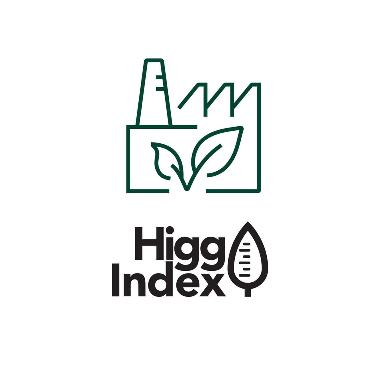 A manufacturing icon with the Higg Index logo. 