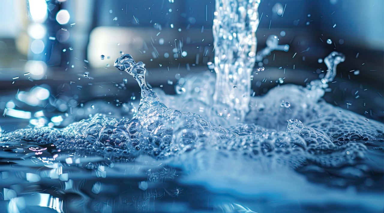 Running water splashes.
