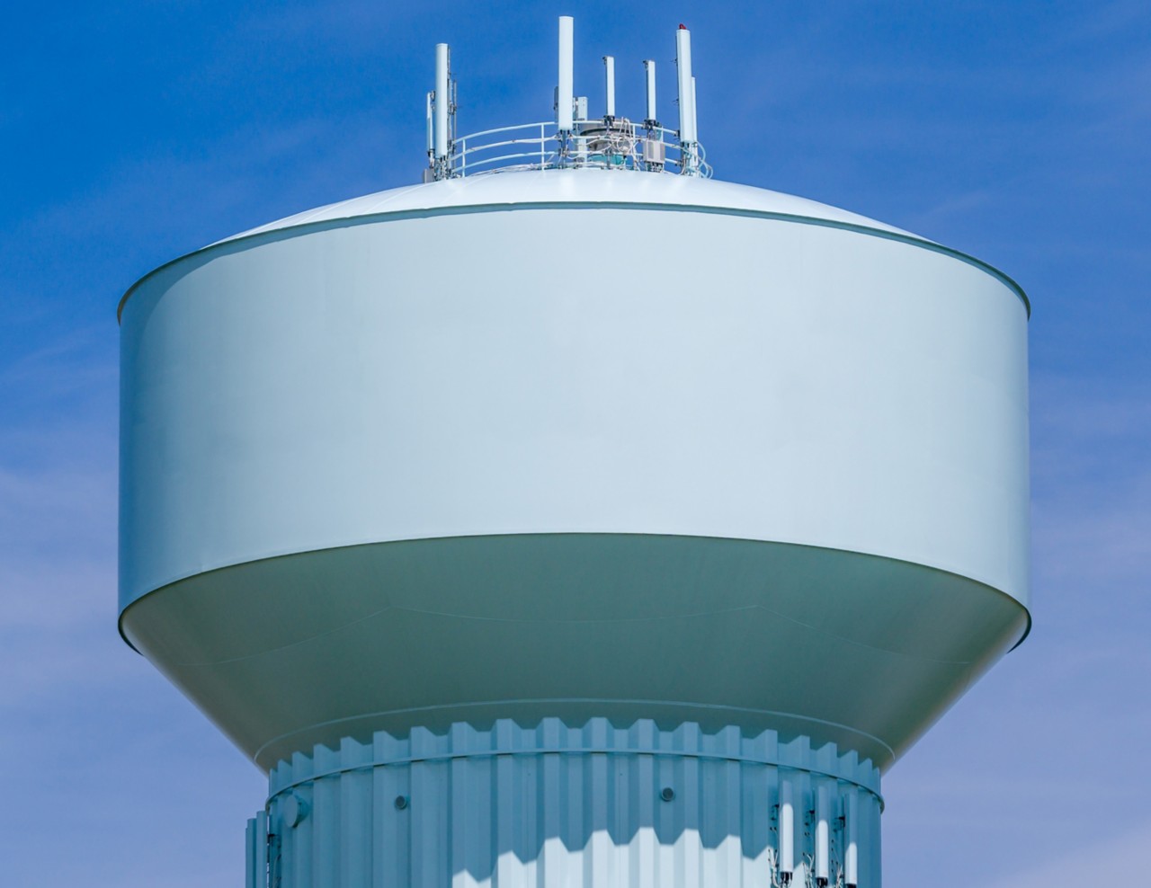 Modern blue water tower